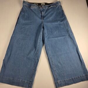 Ava & Viv High Rise Smart Wide Leg Jeans Blue Denim Plus Size 18 Y2K Boho